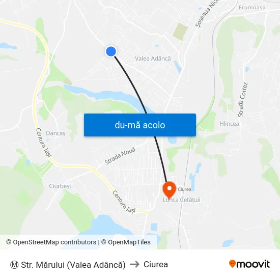 Harta de Ⓜ Str. Mărului (Valea Adâncă) către Ciurea