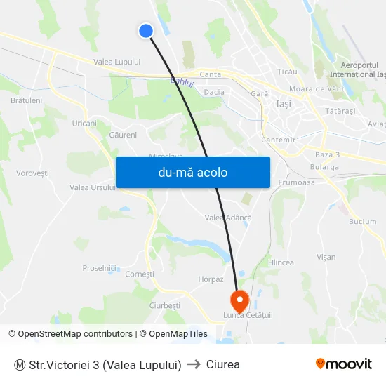 Harta de Ⓜ Str.Victoriei 3 (Valea Lupului) către Ciurea