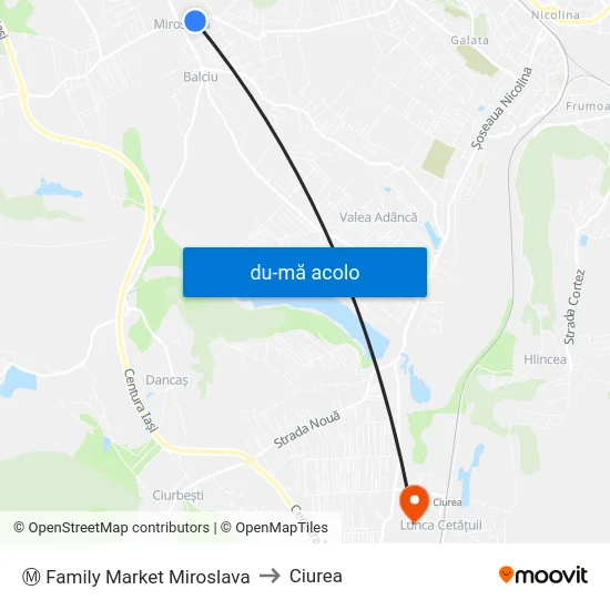 Harta de Ⓜ Family Market Miroslava către Ciurea