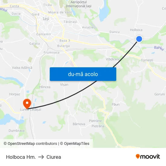 Harta de Holboca Hm. către Ciurea