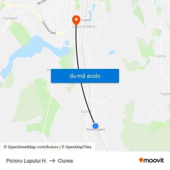 Harta de Picioru Lupului H. către Ciurea