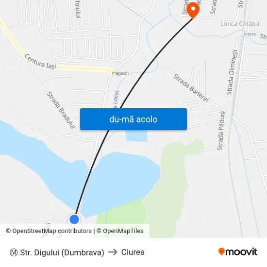 Harta de Ⓜ Str. Digului (Dumbrava) către Ciurea