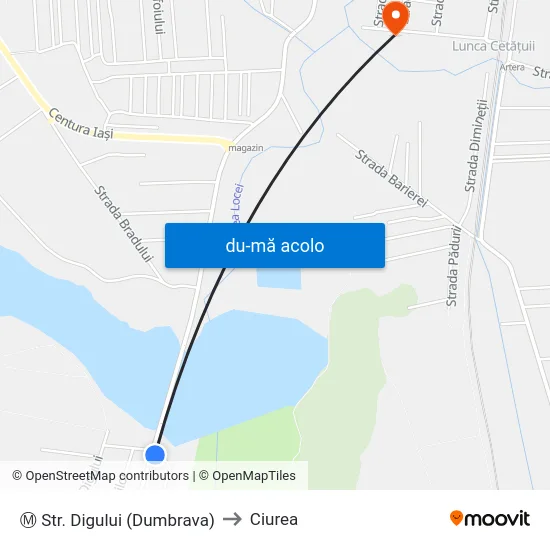 Harta de Ⓜ Str. Digului (Dumbrava) către Ciurea
