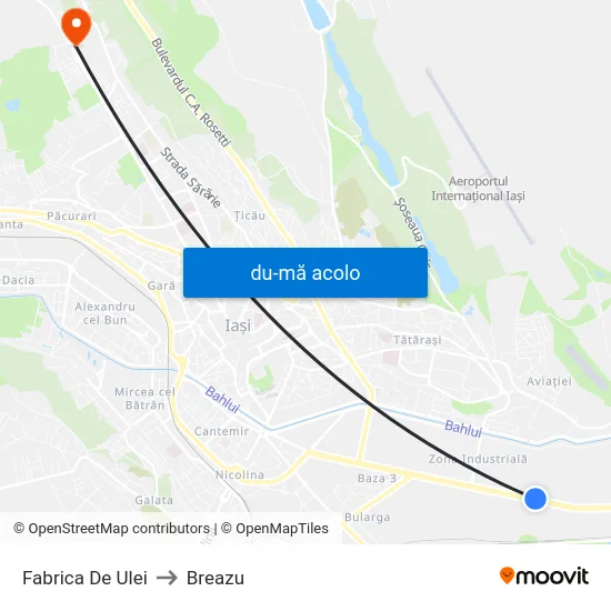 Harta de Fabrica De Ulei către Breazu