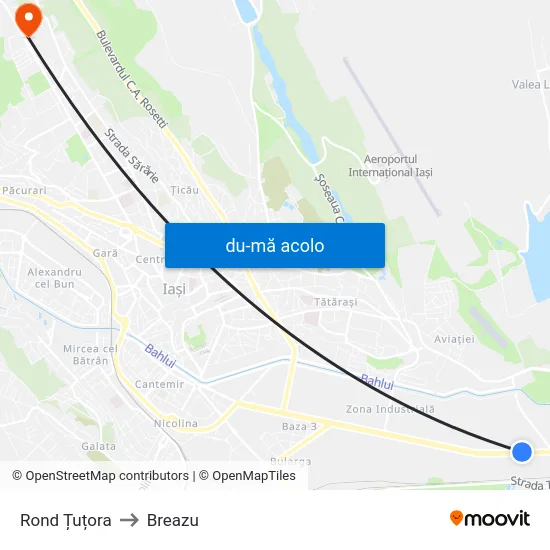 Harta de Rond Țuțora către Breazu