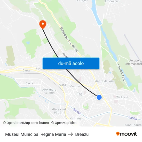 Harta de Muzeul Municipal Regina Maria către Breazu