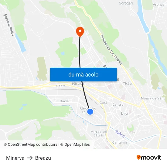Harta de Minerva către Breazu