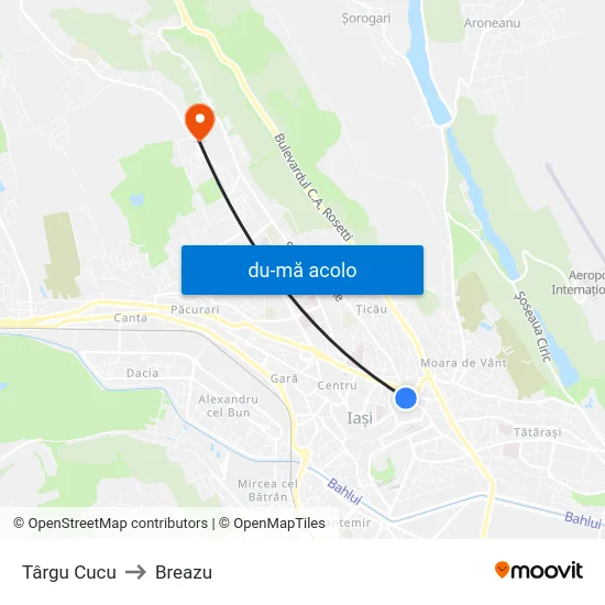 Harta de Târgu Cucu către Breazu