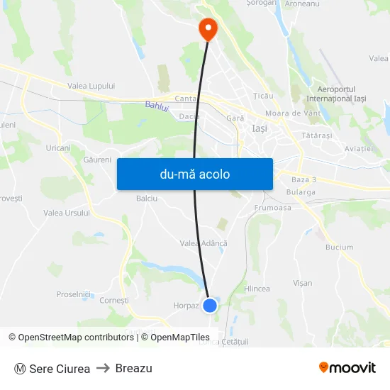 Harta de Ⓜ Sere Ciurea către Breazu