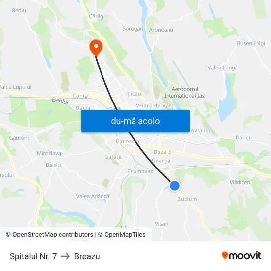 Harta de Spitalul Nr. 7 către Breazu