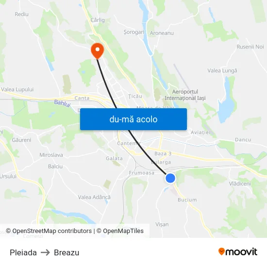 Harta de Pleiada către Breazu
