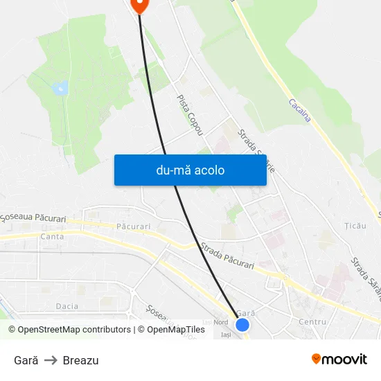 Harta de Gară către Breazu