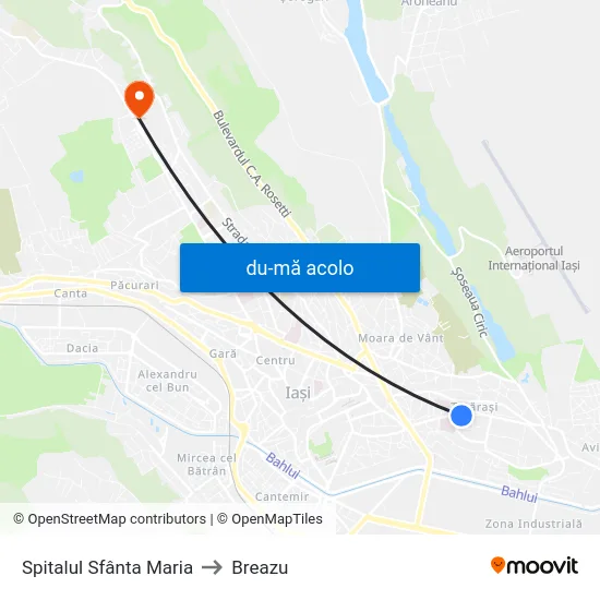 Harta de Spitalul Sfânta Maria către Breazu