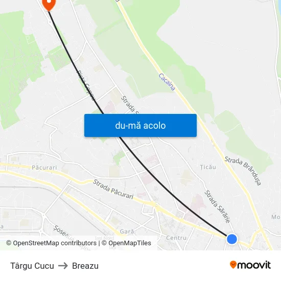 Harta de Târgu Cucu către Breazu