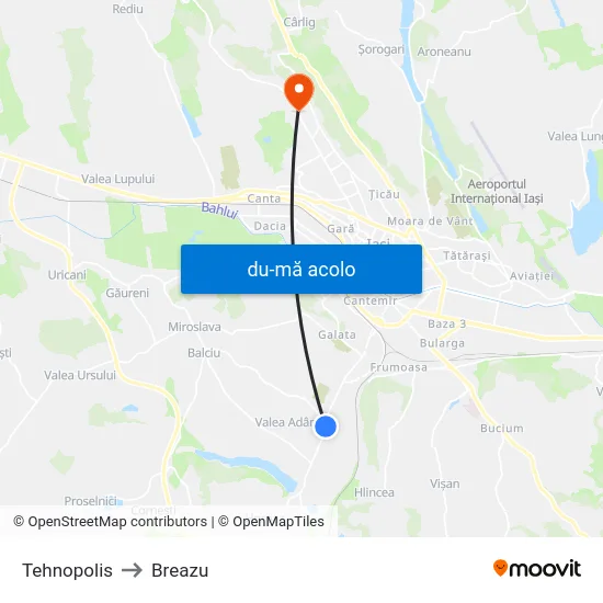 Harta de Tehnopolis către Breazu