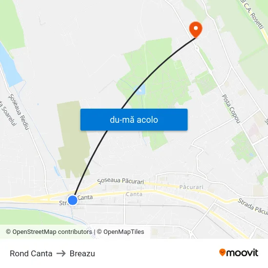 Harta de Rond Canta către Breazu