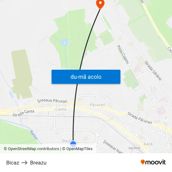 Harta de Bicaz către Breazu