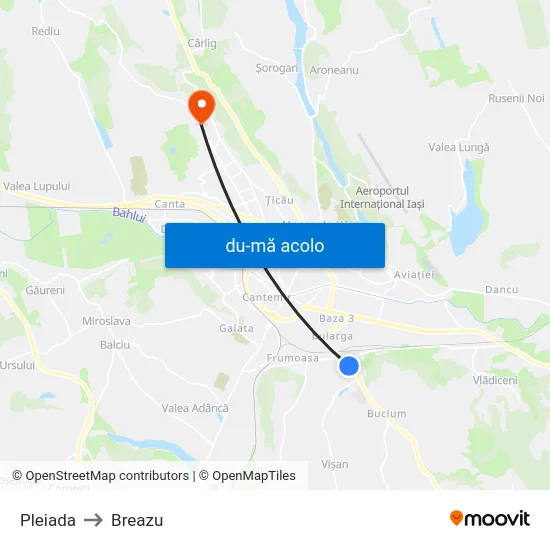 Harta de Pleiada către Breazu