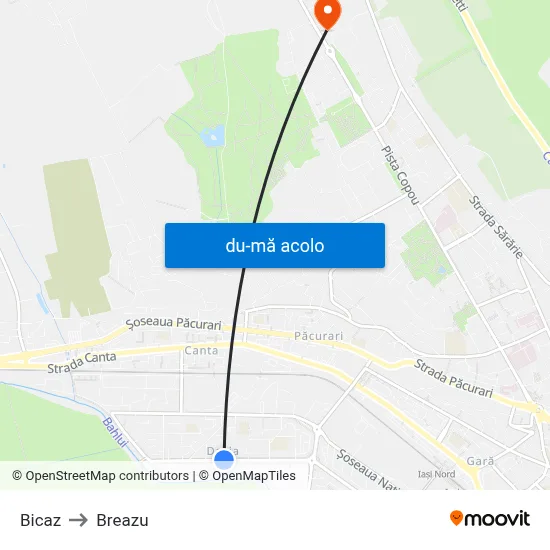 Harta de Bicaz către Breazu