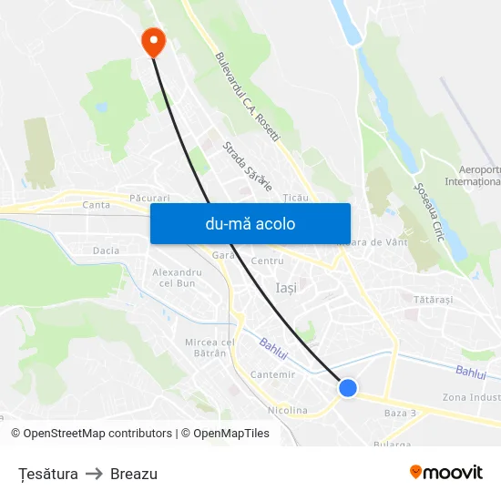 Harta de Țesătura către Breazu