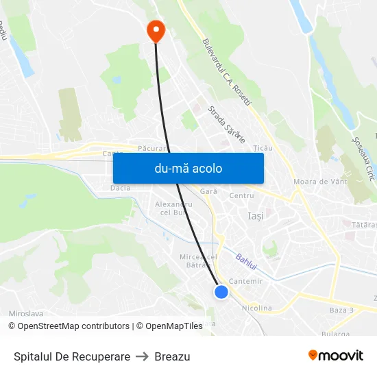 Harta de Spitalul De Recuperare către Breazu