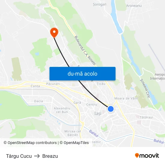 Harta de Târgu Cucu către Breazu