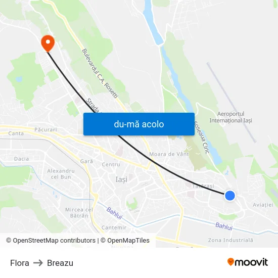 Harta de Flora către Breazu