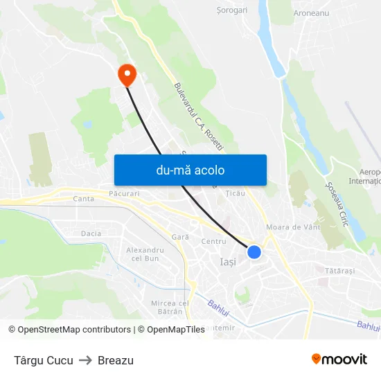 Harta de Târgu Cucu către Breazu