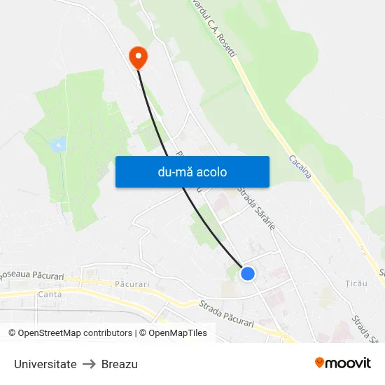 Harta de Universitate către Breazu