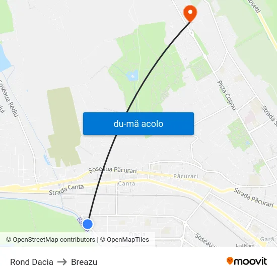 Harta de Rond Dacia către Breazu