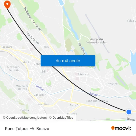 Harta de Rond Țuțora către Breazu