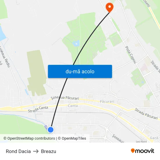 Harta de Rond Dacia către Breazu