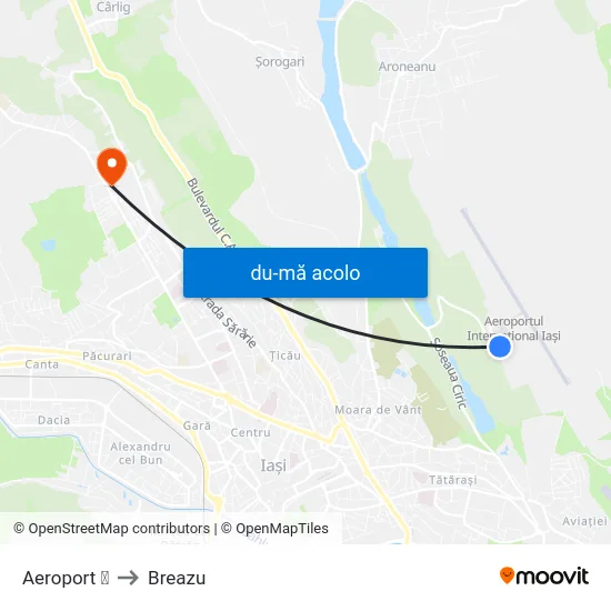 Harta de Aeroport ✈ către Breazu