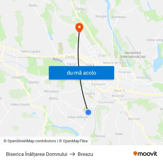 Harta de Biserica Înălțarea Domnului către Breazu