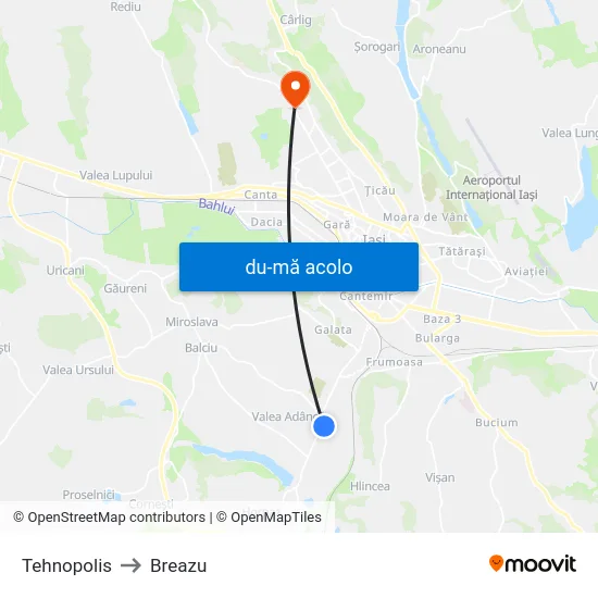 Harta de Tehnopolis către Breazu