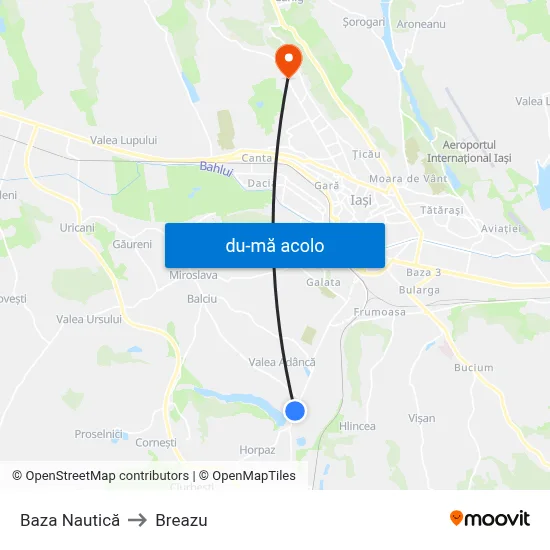 Harta de Baza Nautică către Breazu