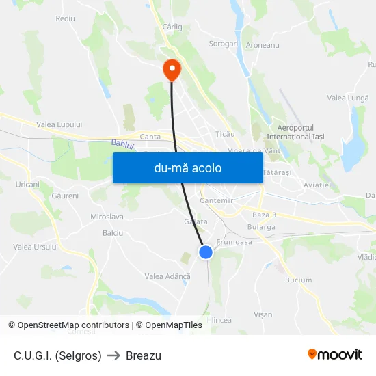 Harta de C.U.G.I. (Selgros) către Breazu