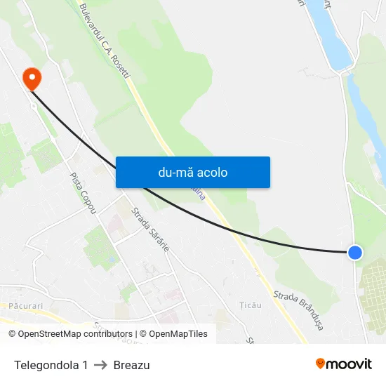 Harta de Telegondola 1 către Breazu