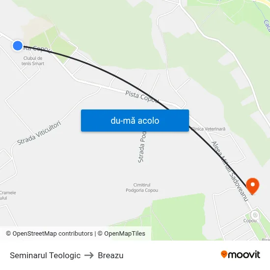 Harta de Seminarul Teologic către Breazu
