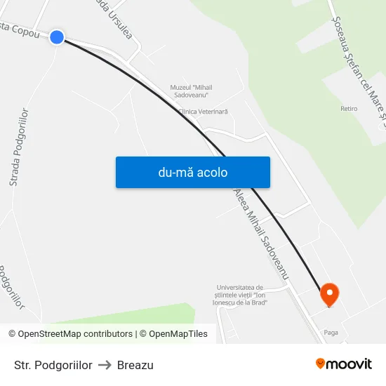 Harta de Str. Podgoriilor către Breazu