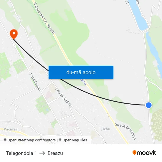 Harta de Telegondola 1 către Breazu