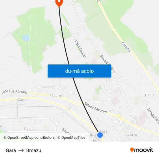 Harta de Gară către Breazu