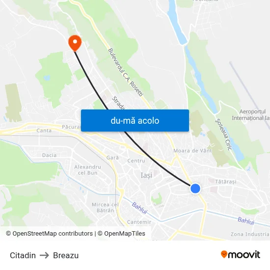 Harta de Citadin către Breazu