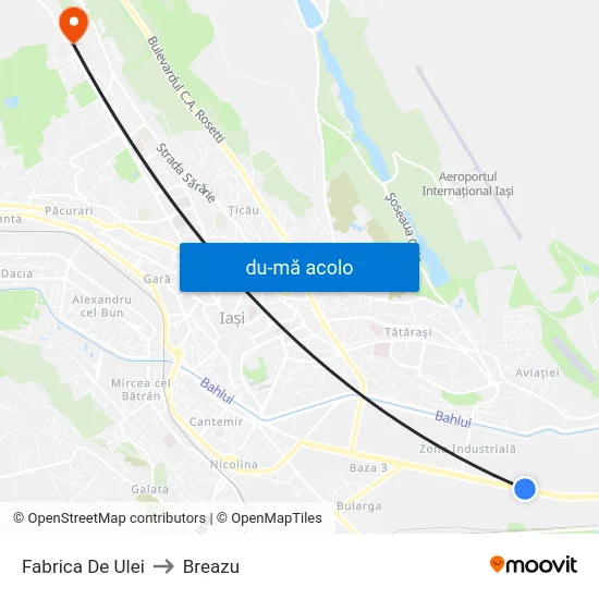 Harta de Fabrica De Ulei către Breazu