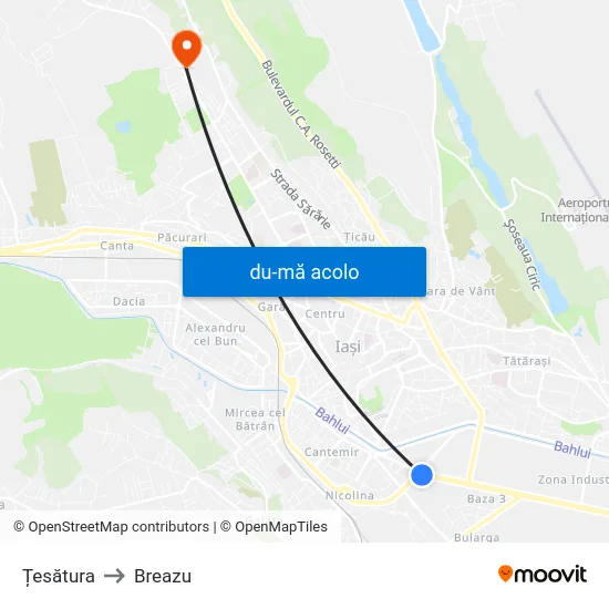 Harta de Țesătura către Breazu