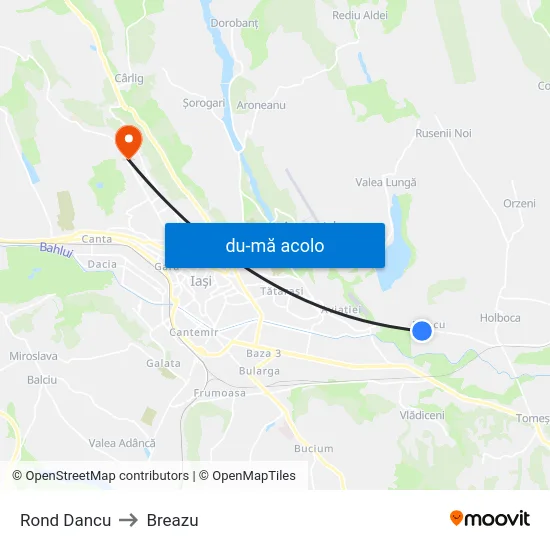 Harta de Rond Dancu către Breazu