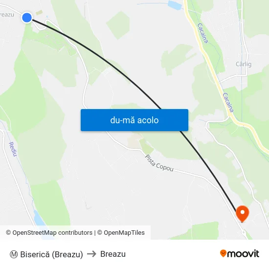 Harta de Ⓜ Biserică (Breazu) către Breazu