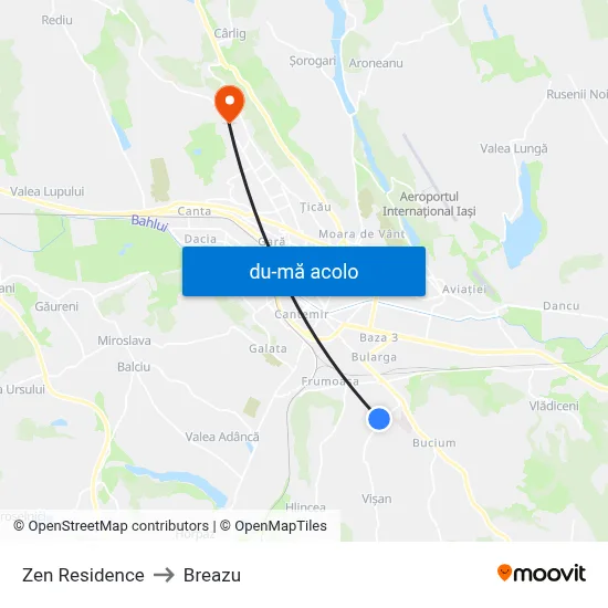 Harta de Zen Residence către Breazu