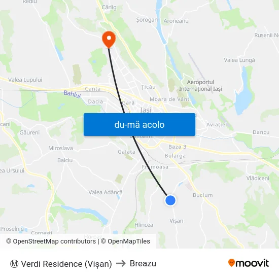 Harta de Ⓜ Verdi Residence (Vişan) către Breazu