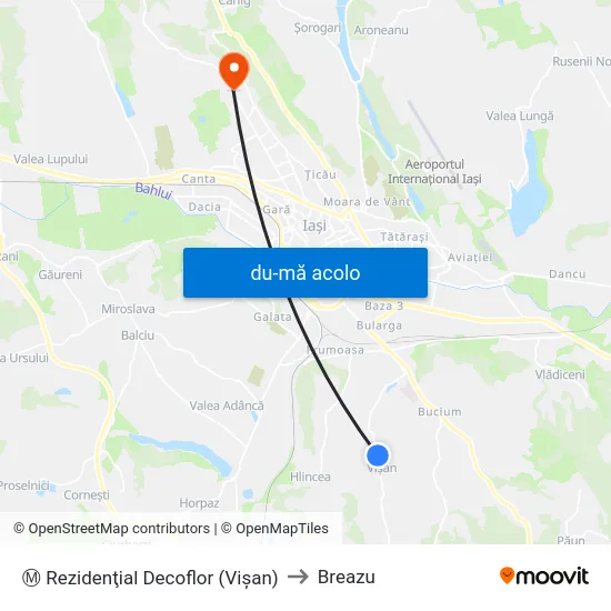 Harta de Ⓜ Rezidenţial Decoflor (Vişan) către Breazu